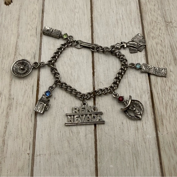 Jewelry - Silver Charm Bracelet with Reno Nevada Charms